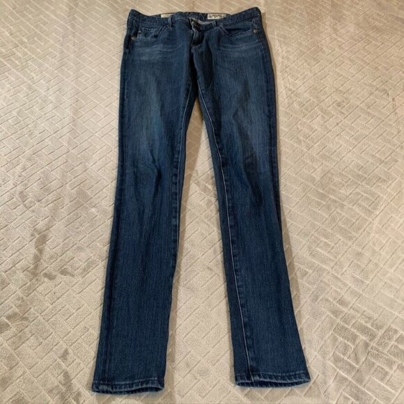 Ag Adriano Goldschmied Denim - Adriano Goldschmied Womens 27 Denim Jeans Blue Legging Super Skinny Dark Wash